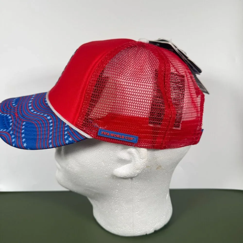 2026 FIFA World Cup Adjustable Trucker Hat Official Licensed Red White Blue